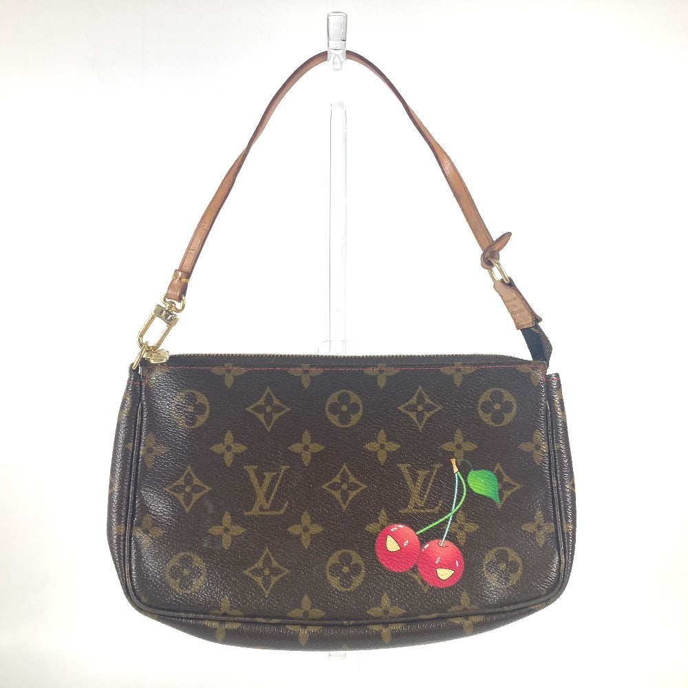 Louis Vuitton M95008 Cherry by Takashi Monogram Canvas Brown Clutch Bag