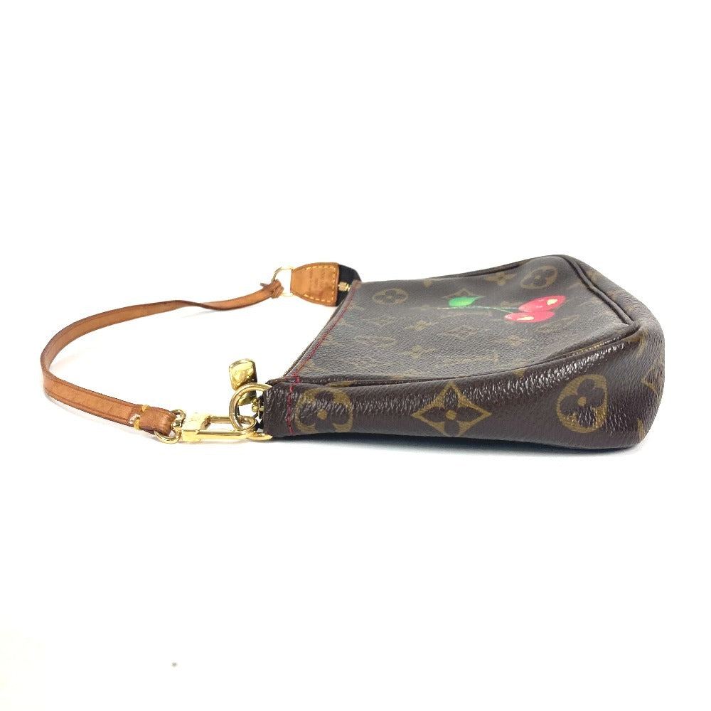 Louis Vuitton M95008 Cherry by Takashi Monogram Canvas Brown Clutch Bag