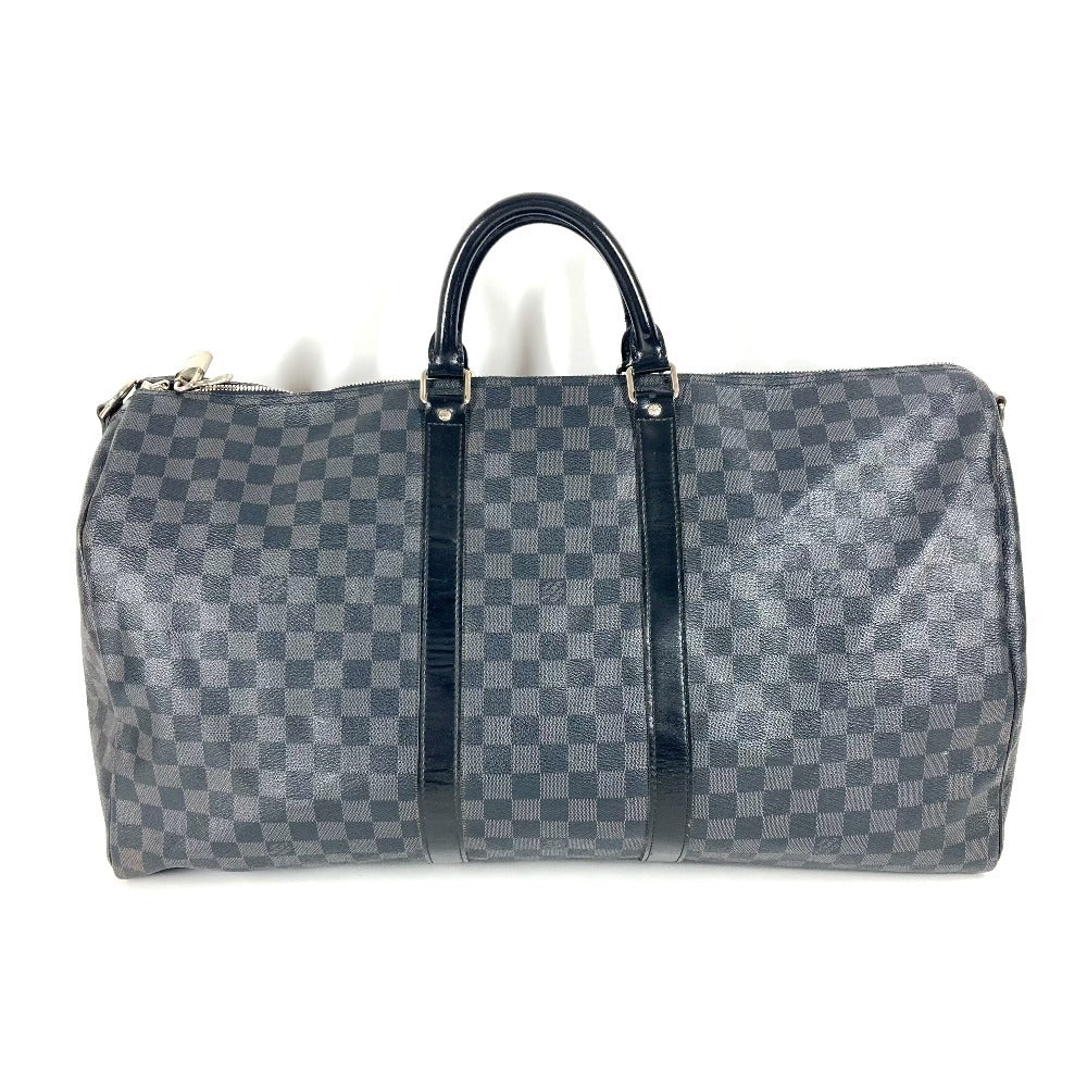 Louis Vuitton Boston Duffel N41413 Damier Grafitto Canvas Black Travel Bag