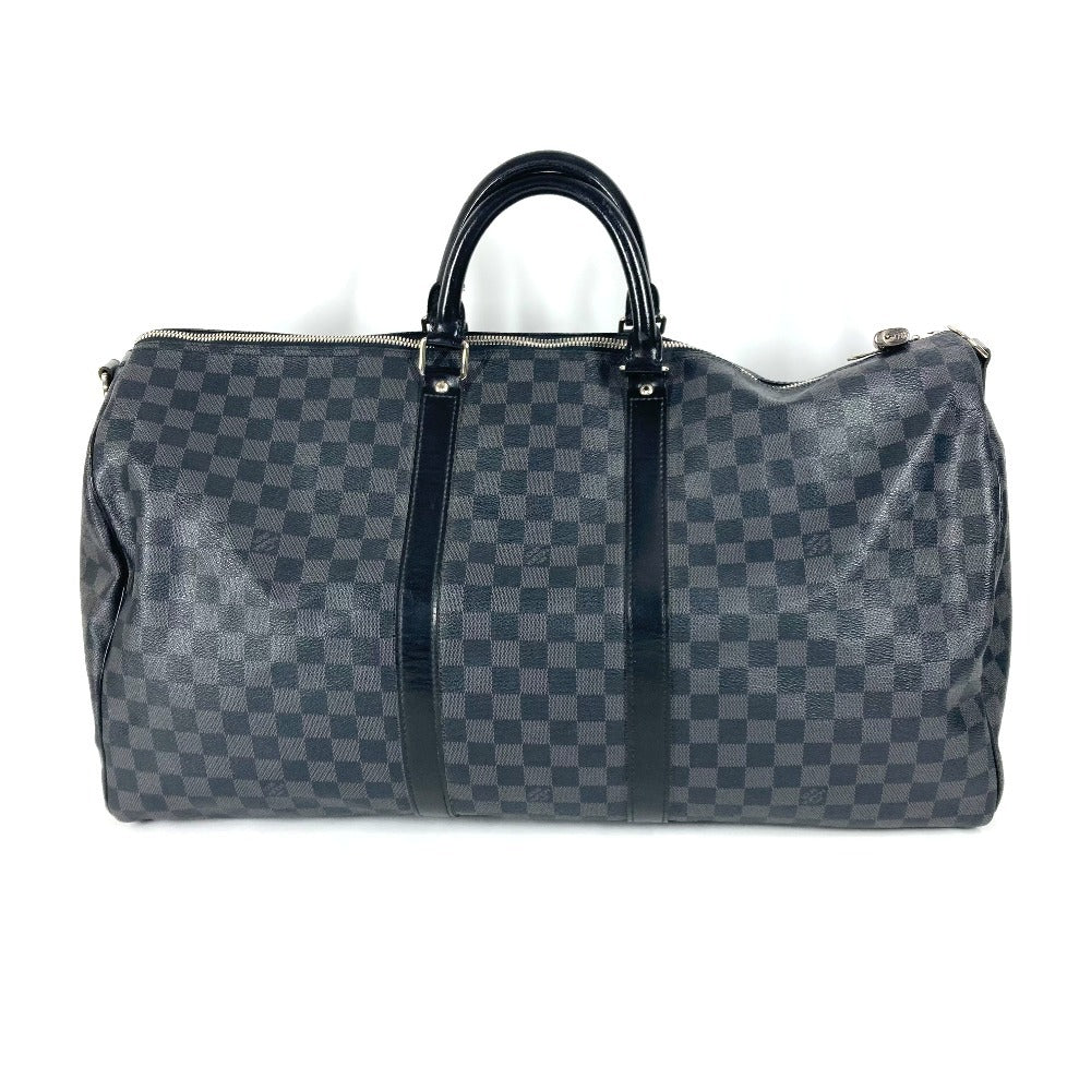 Louis Vuitton Boston Duffel N41413 Damier Grafitto Canvas Black Travel Bag