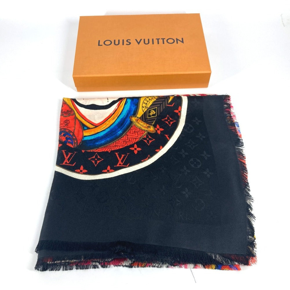 Louis Vuitton shawl Silk Kabuki Yamamoto Hirosai Monogram Wool Black Apparel