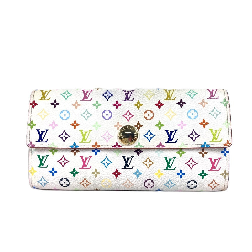 Louis Vuitton Long Purse M93532 Portefeuille Sara Monogram Canvas White Multicolor Wallet Case