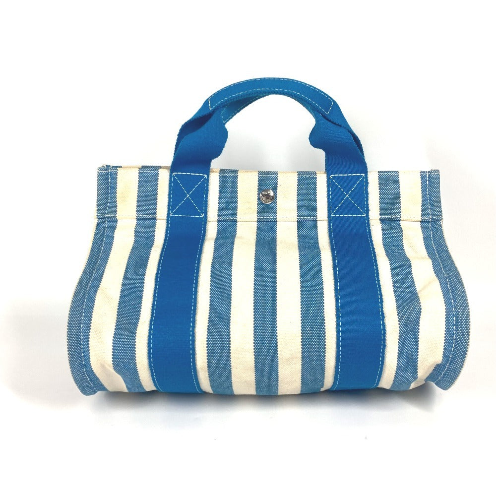 Hermes Handbag Tote Bag Cannes Pm Canvas Blue