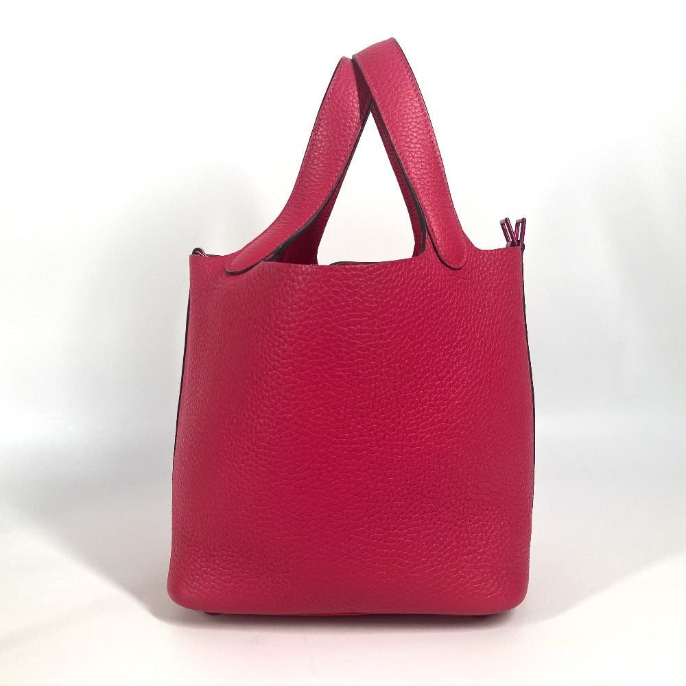 Hermes Handbag Taurillon Clemence Picotin Lock Pm Pink Travel Bag