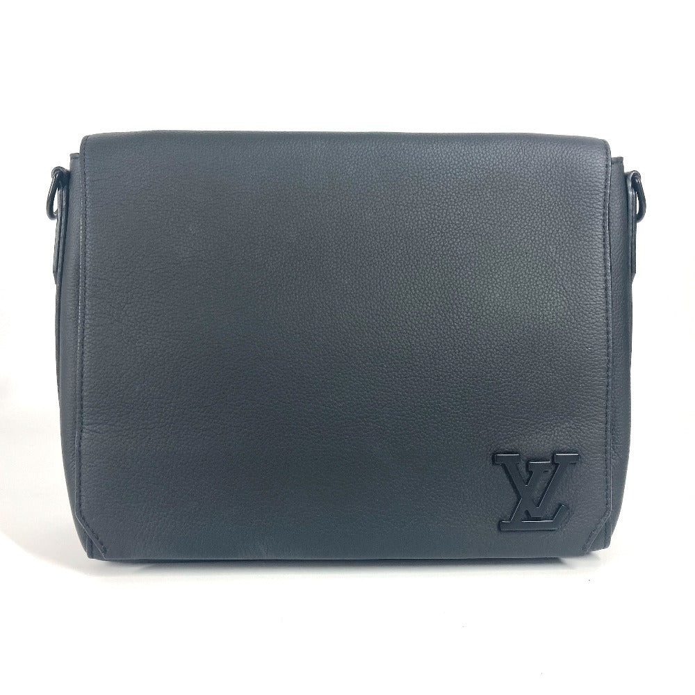 Louis Vuitton M57080 grain Aerogram takeoff messenger Leather Black Crossbody Bag