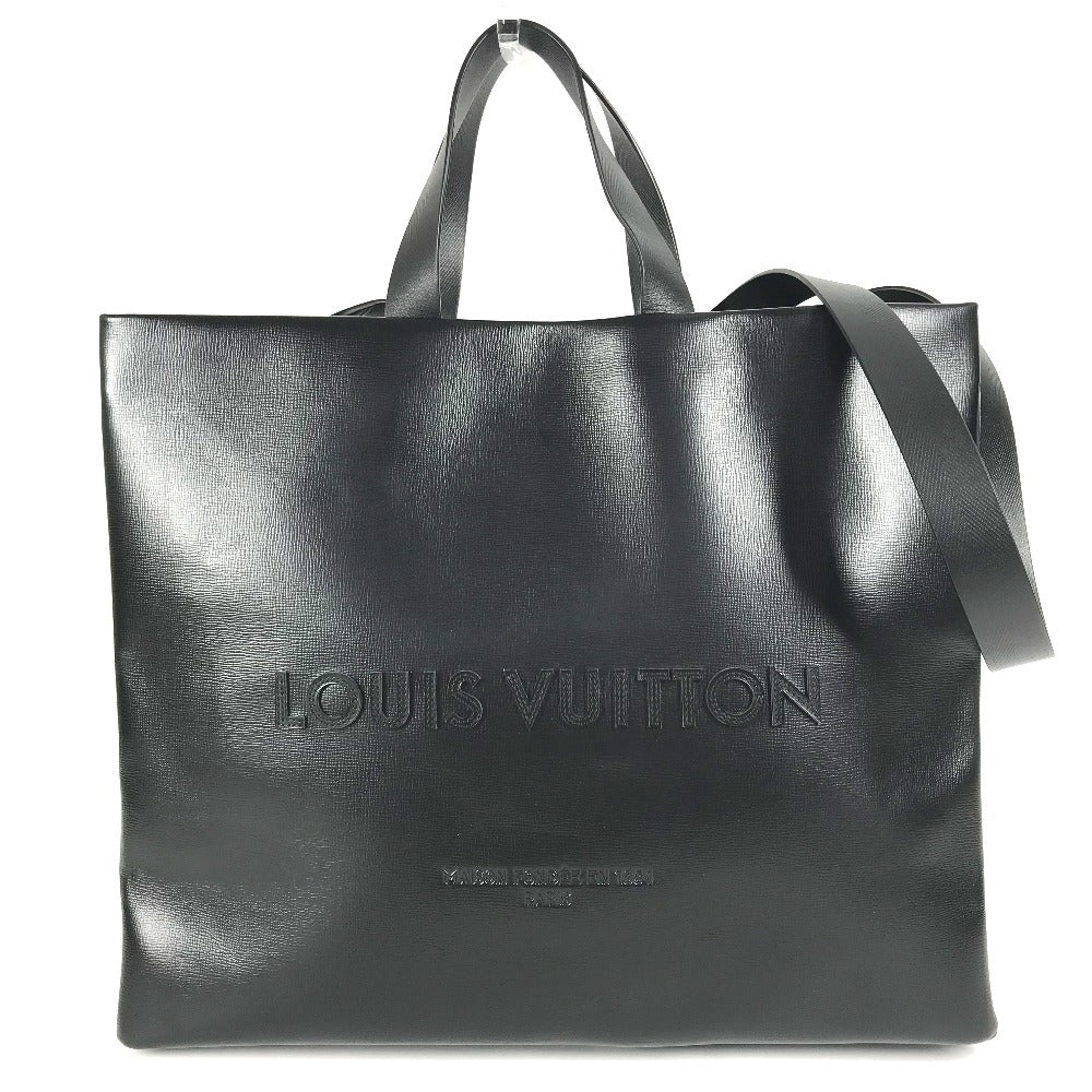 Louis Vuitton M13979 Cowhide Packaging Shopper MM Leather Black Tote Bag