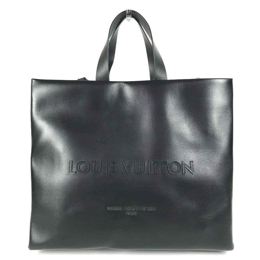 Louis Vuitton M13979 Cowhide Packaging Shopper MM Leather Black Tote Bag