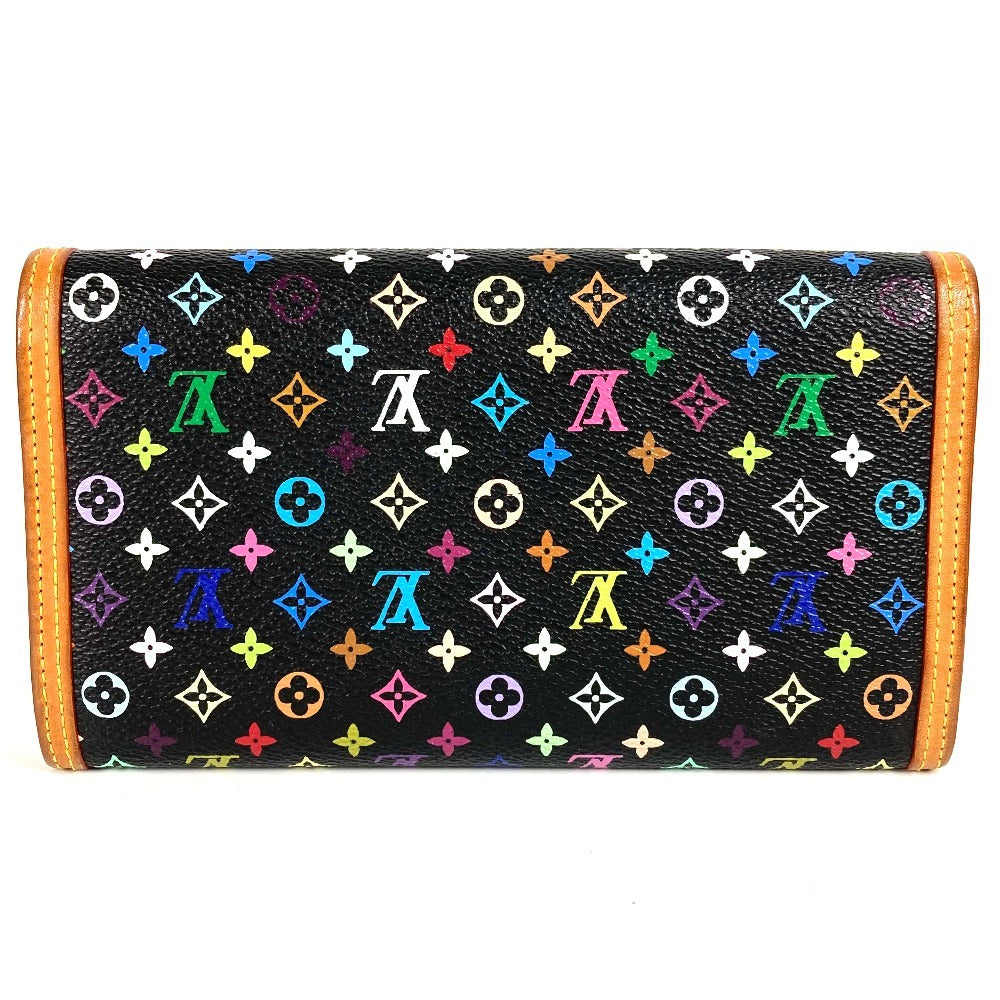 Louis Vuitton Long Purse M92658 Porte Tresor Monogram Canvas Black Multicolor Wallet Case D 15