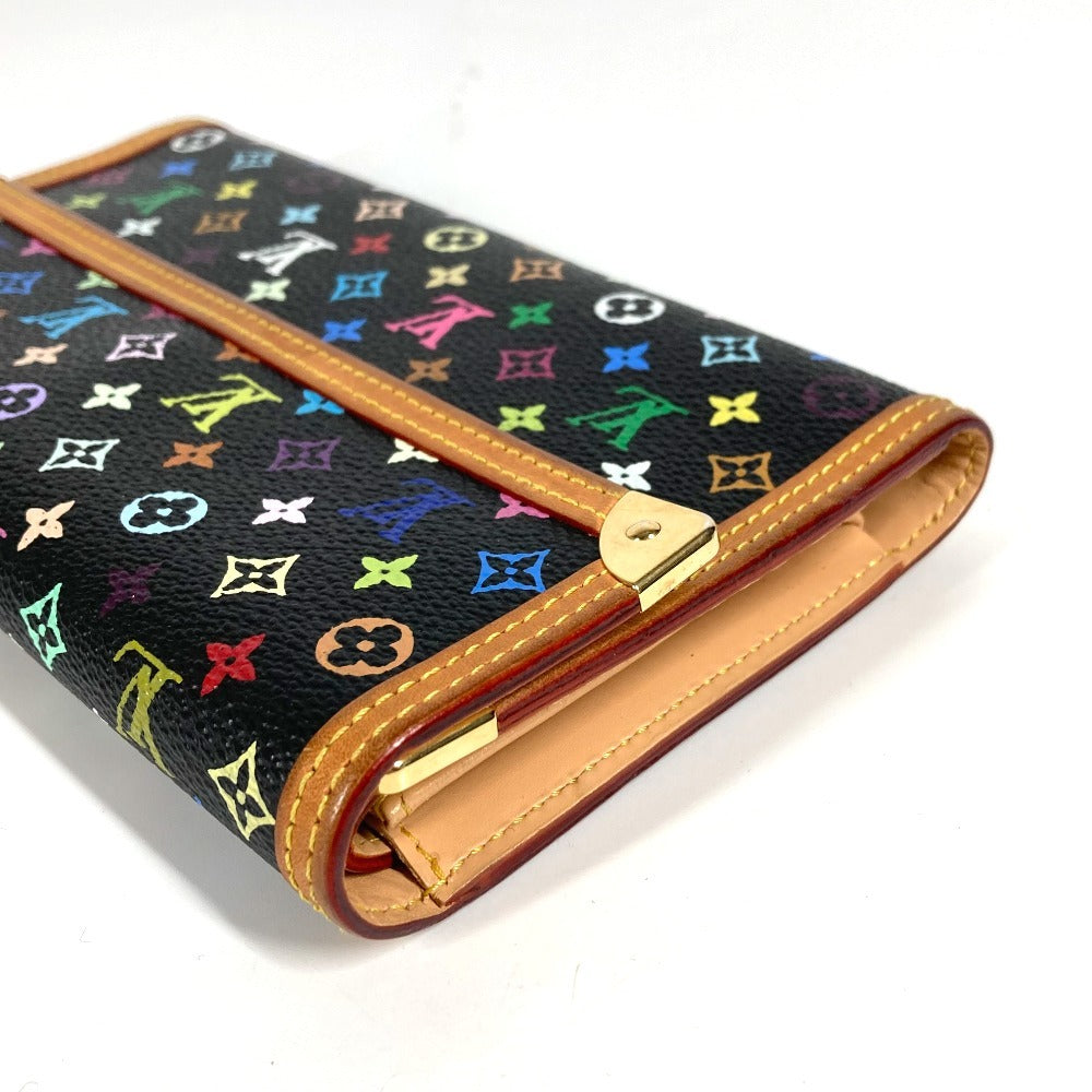 Louis Vuitton Long Purse M92658 Porte Tresor Monogram Canvas Black Multicolor Wallet Case D 15
