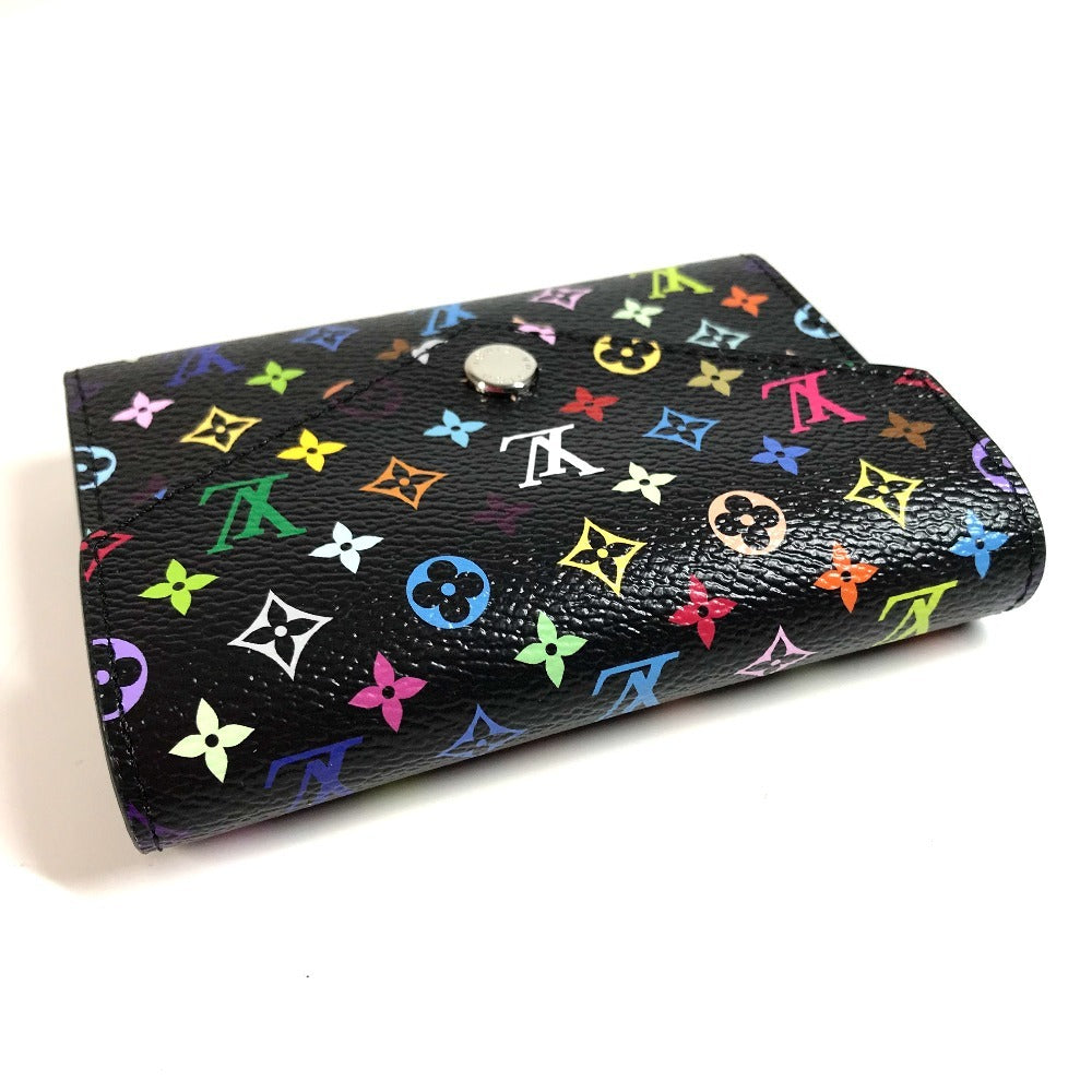 Louis Vuitton Trifold M14163 Multicolore Takashi Murakami Monogram Canvas Black Wallet Case