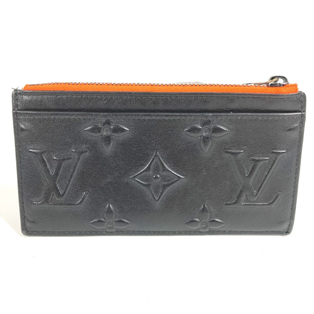 Louis Vuitton Coin M80827 Virgil Abloh Seal Monogram Leather Black Wallet Case