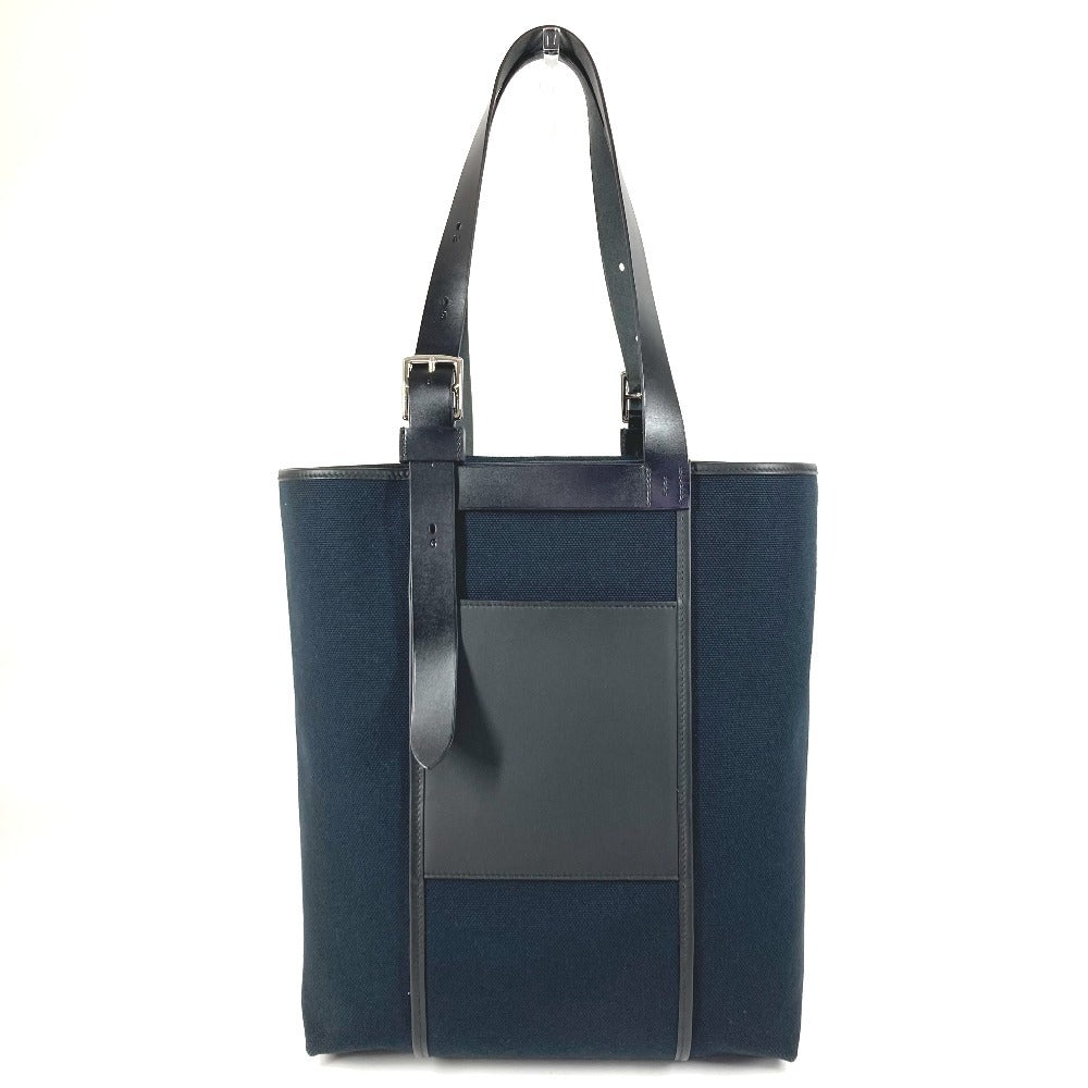 Hermes Shoulder Bag Toile Etriviere Pocket Leather Black
