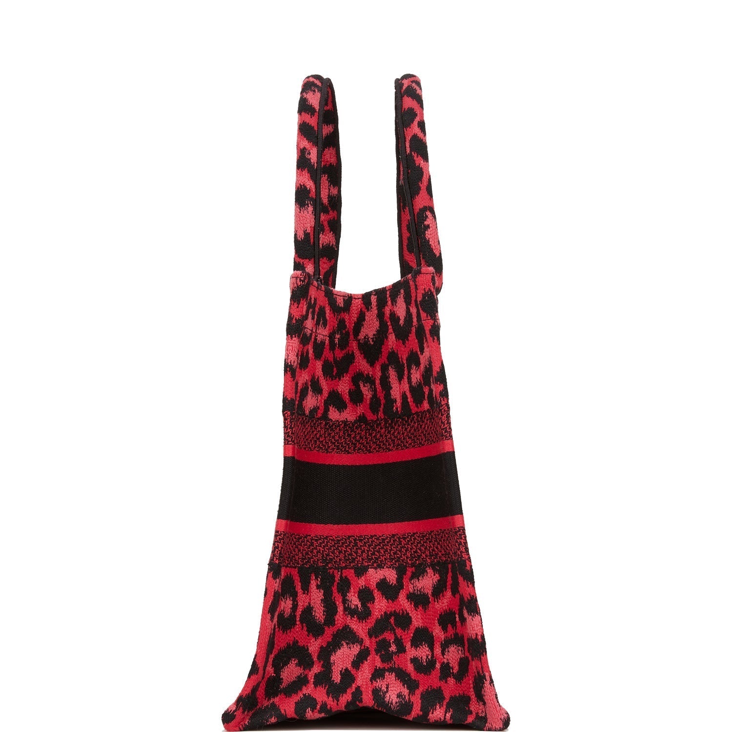 Dior Christian Book Tote Fuchsia Leopard Canvas Tote Bag