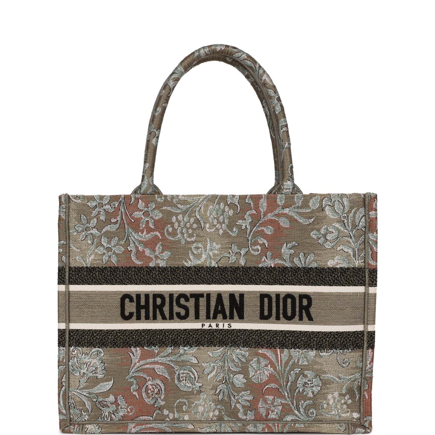 Dior Christian Metallic Book Tote Canvas Multicolor Medium Tote Bag