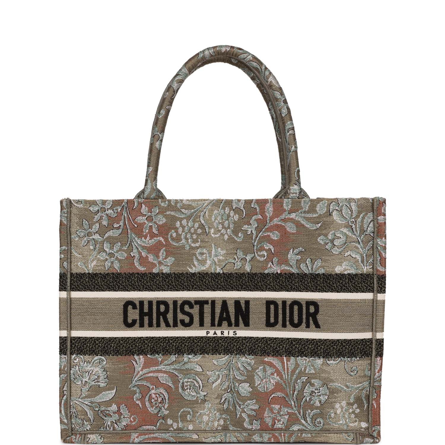 Dior Christian Metallic Book Tote Canvas Multicolor Medium Tote Bag
