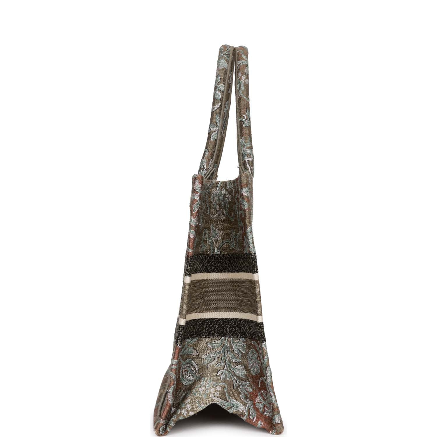 Dior Christian Metallic Book Tote Canvas Multicolor Medium Tote Bag