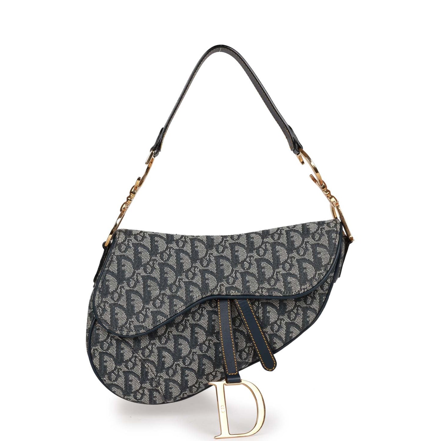 Dior Christian Saddle Bag Grey issimo Hardware Canvas Gold Gray Travel Bag