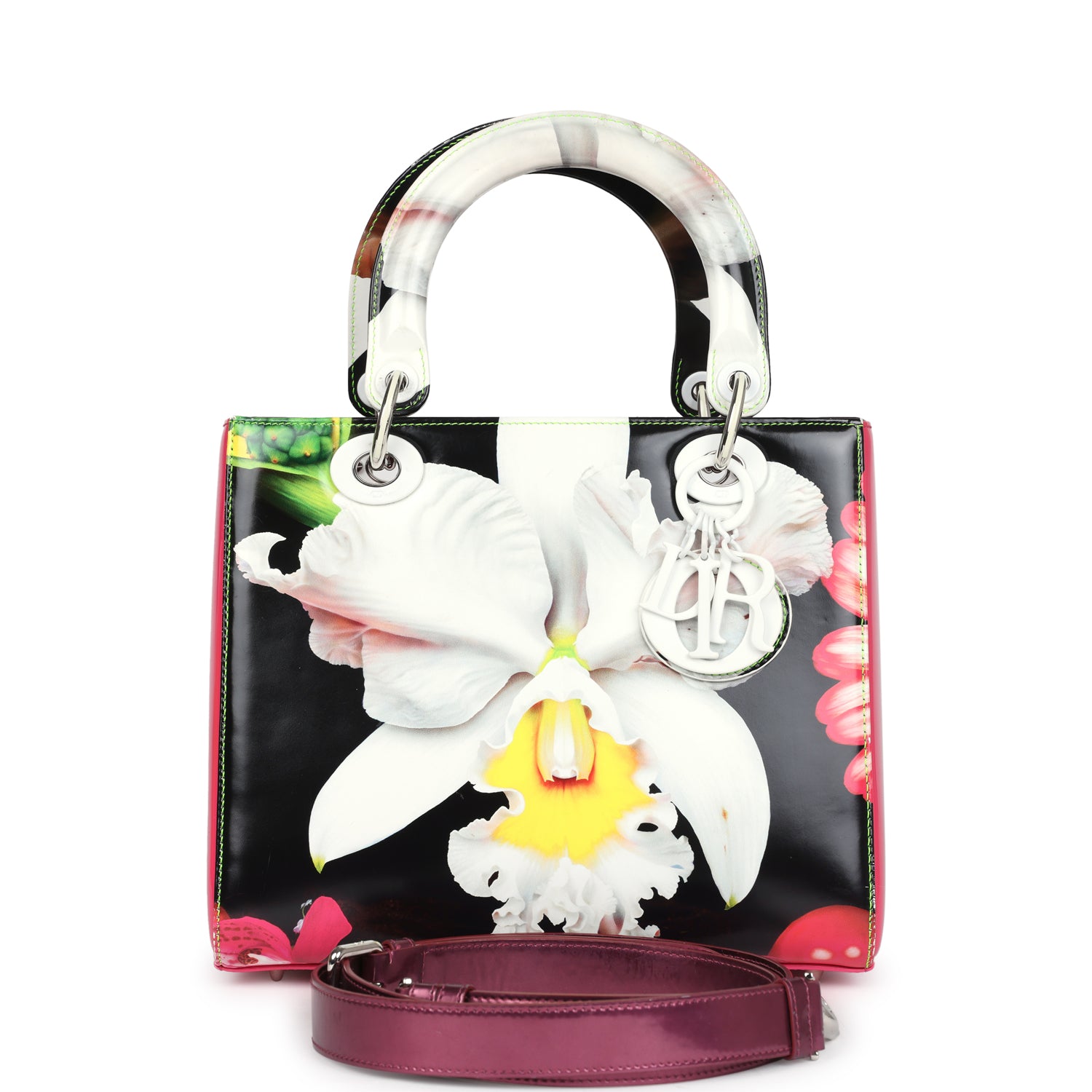 Dior Christian Lady Limited Edition In The Night Garden Silver Medium Tote Bag