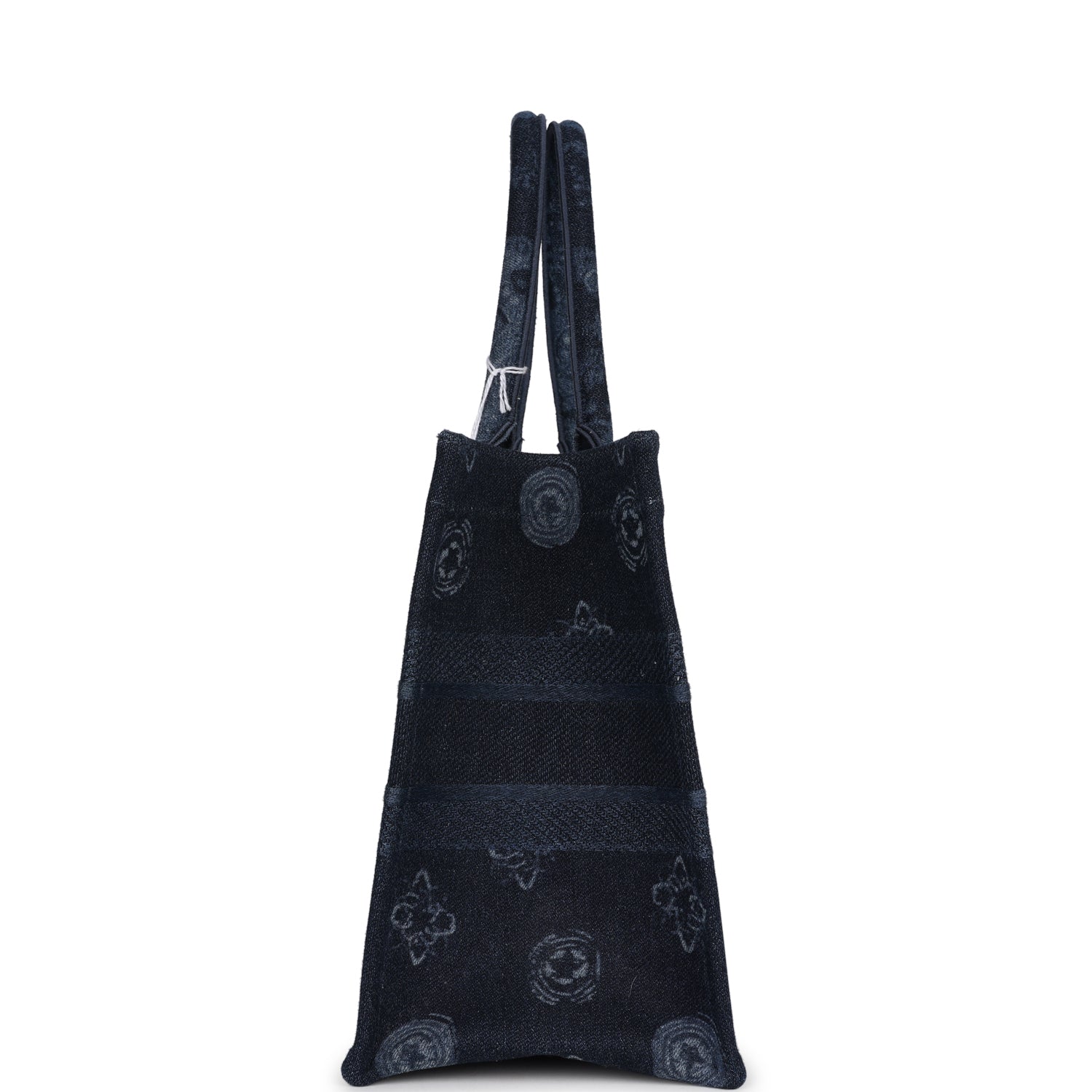 Dior Christian Flower Book Tote Denim Blue Small Tote Bag