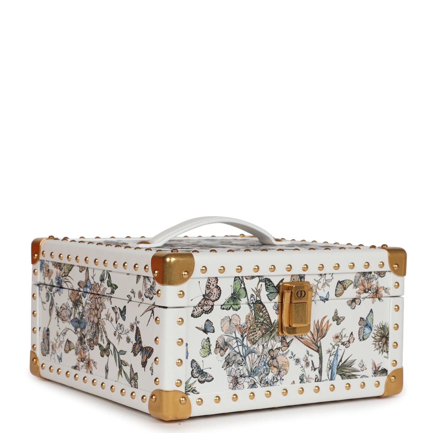 Dior Christian Lady With Trunk Calfskin Light Hardware Tote Gold Multicolor Small Tote Bag