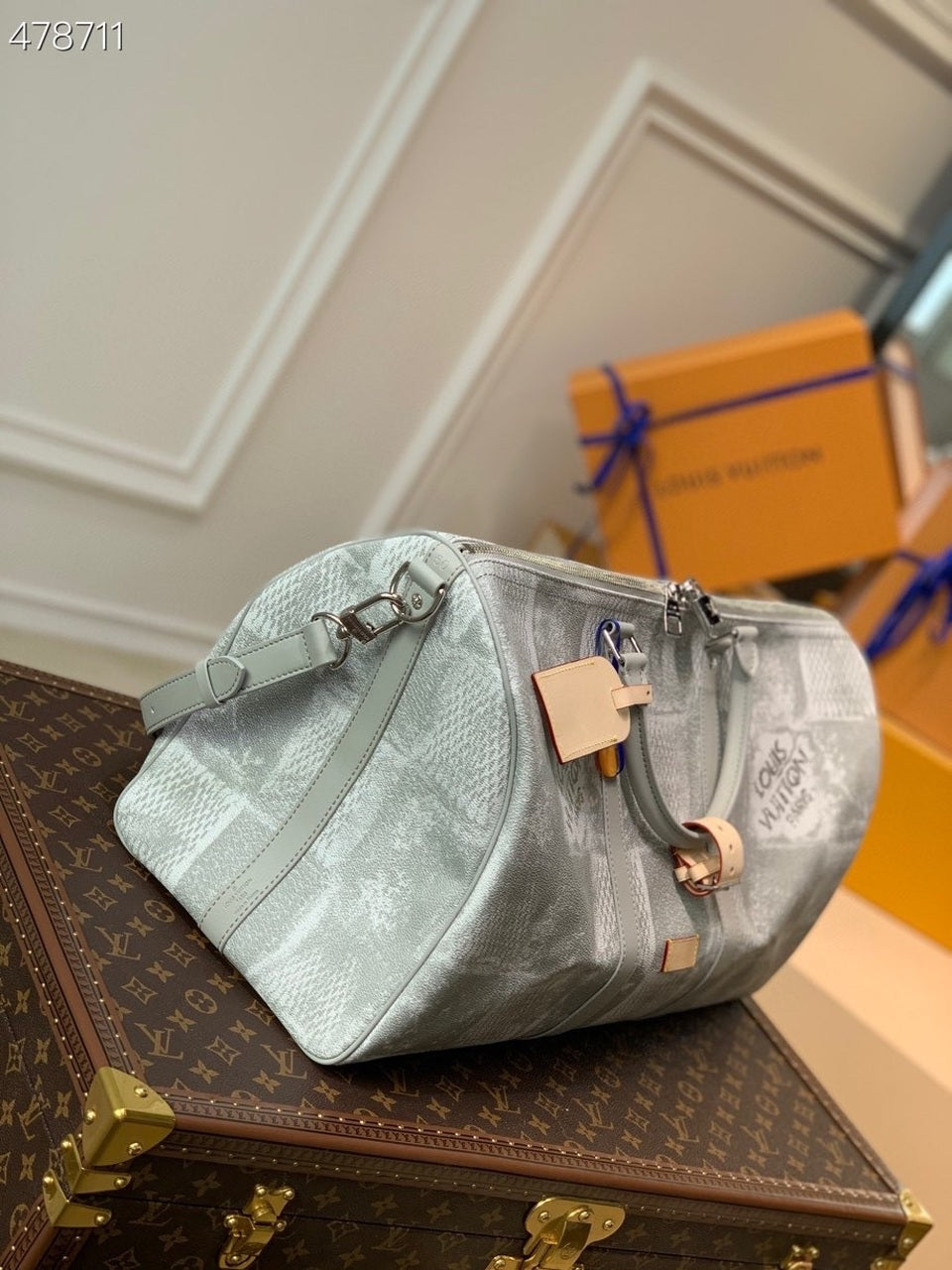 Top Quality Keepall Bandouliere Damier Salt Stone Canvas Travel Bag N50069 8660