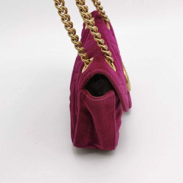 Gucci Marmont Velvet Pink Mini Flap Travel Bag Handbag 1