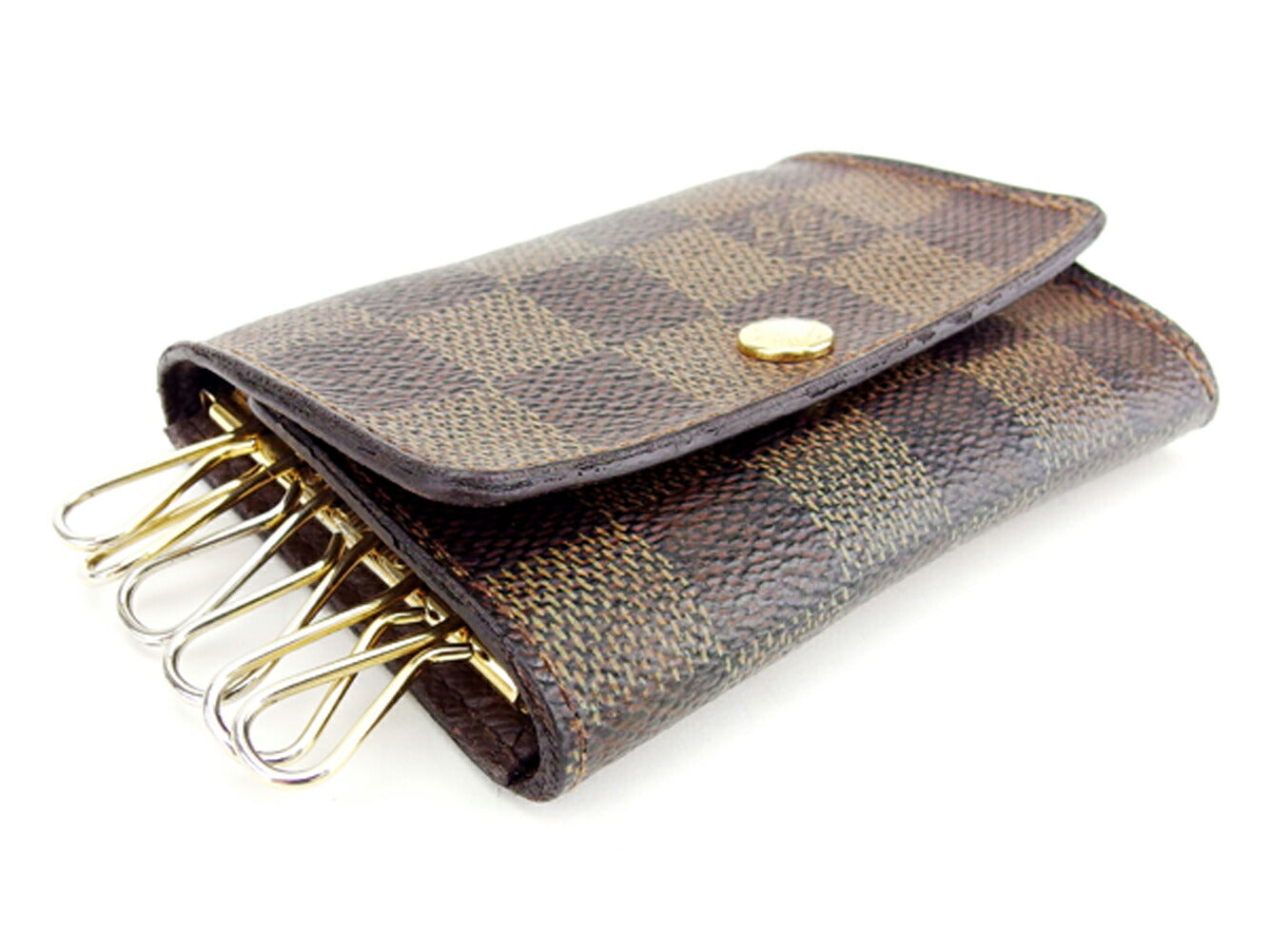 Louis Vuitton Key holder N62630 Multicles6 Brown Beige Gold Key Chain D1839