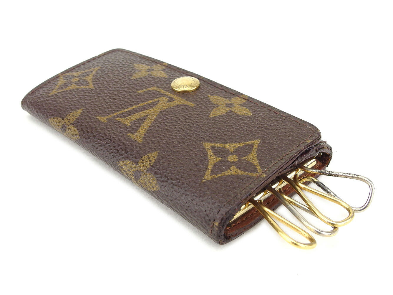 Louis Vuitton Key holder M62631 Multicles4 Brown Beige Gold Key Chain D1939