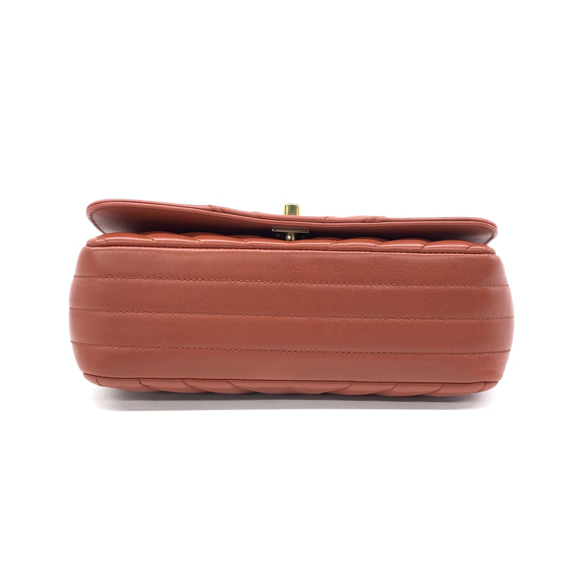 Chanel Classic Flap Rectangular Chevron Quilted Calfskin Red Leather Crossbody Bag