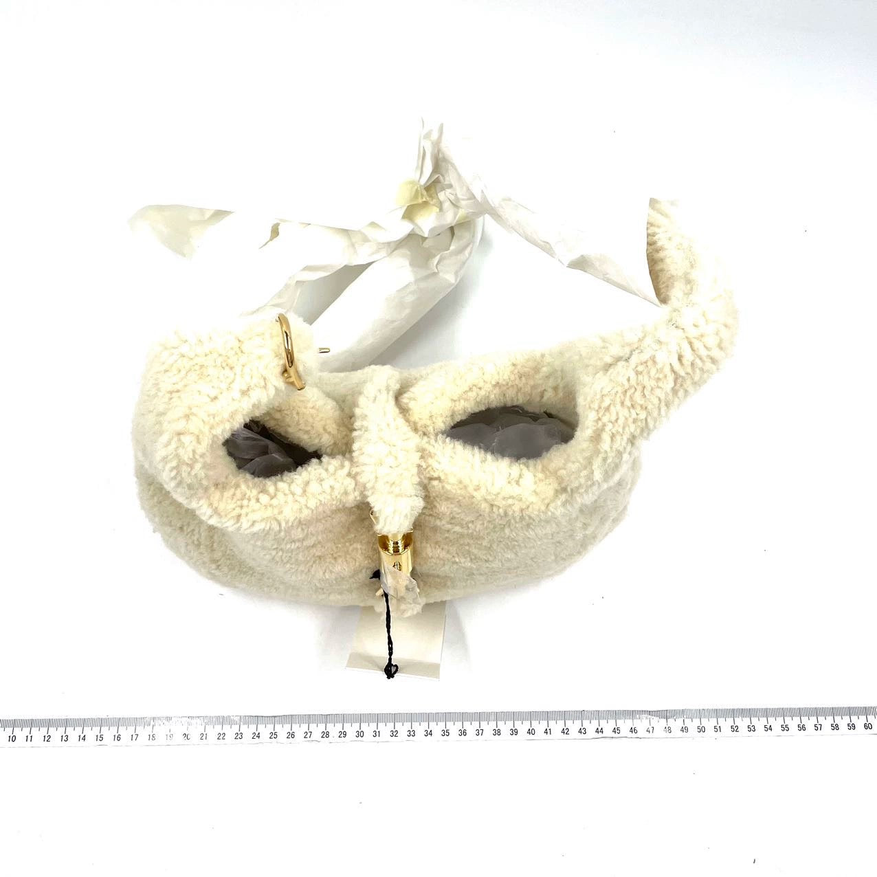 Gucci Jackie Fluffy Shearling Bag White Small Travel Bag