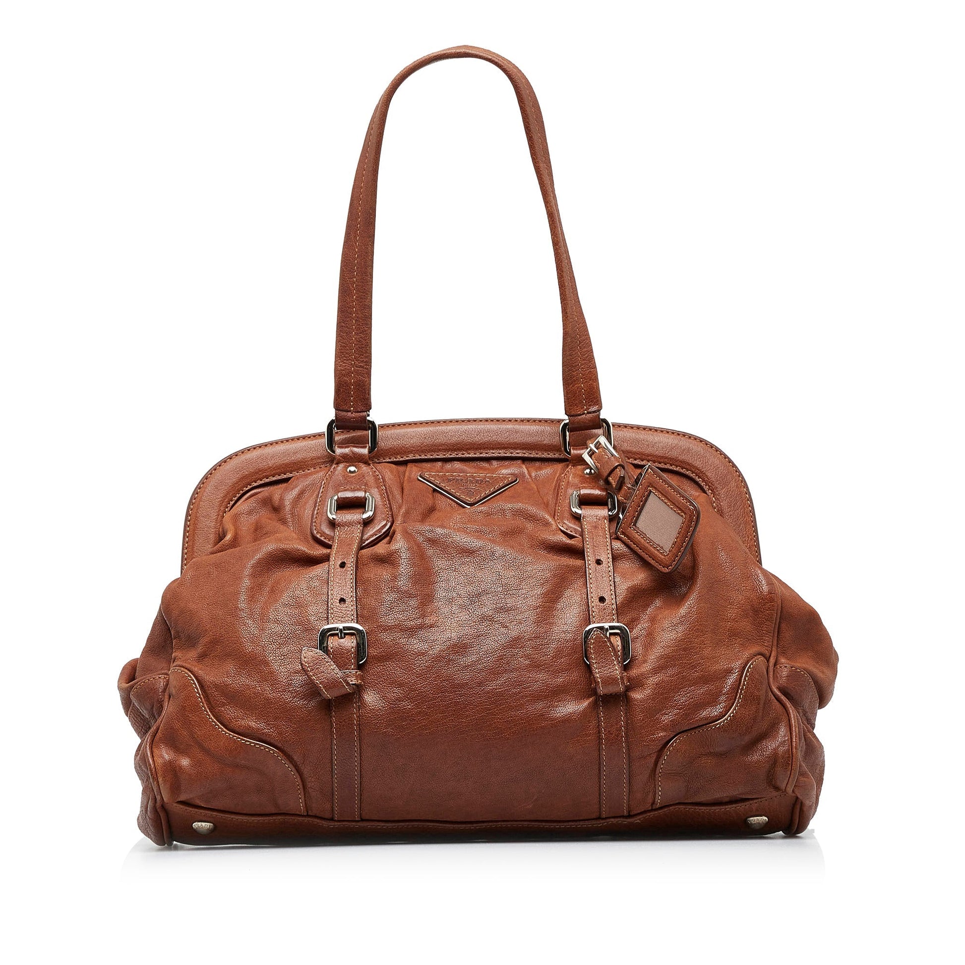 Prada Frame Tote Bag Leather