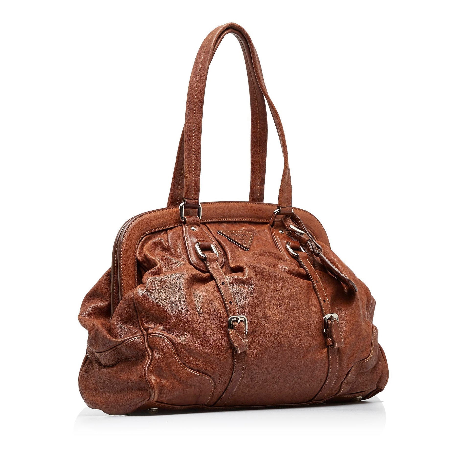 Prada Frame Tote Bag Leather