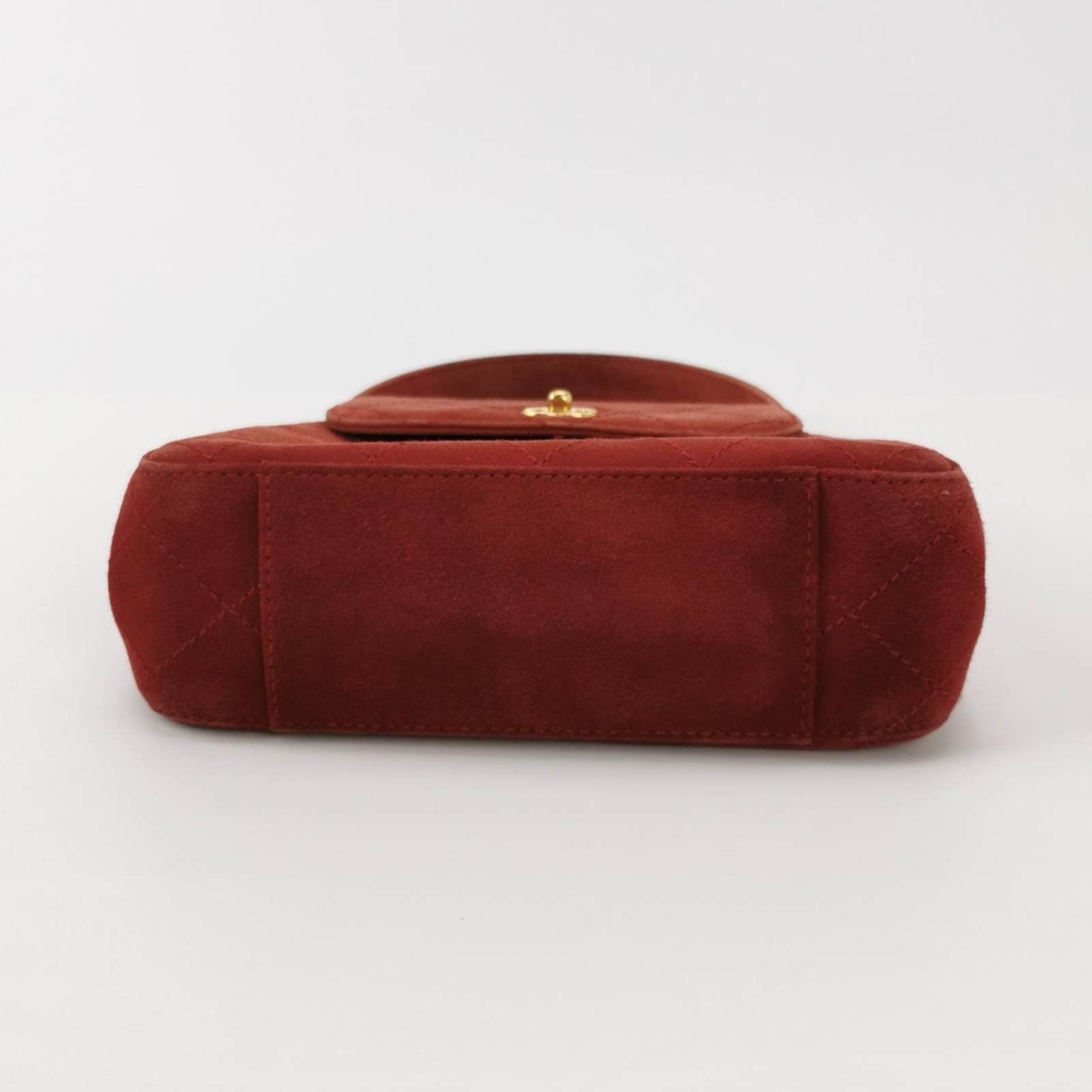 Chanel Kelly - Suede Top Handle Red Leather Mini Bag