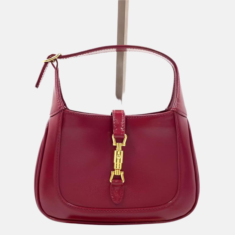 Gucci Jackie Burgundy Leather Red Mini Travel Bag Bag 1