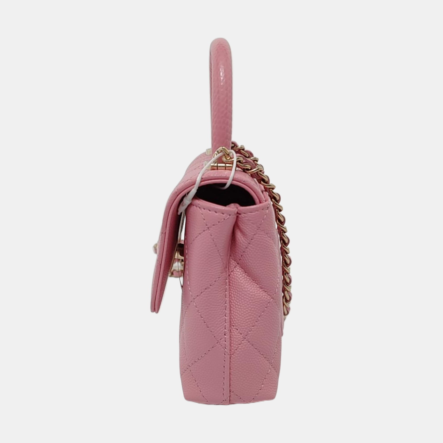 Chanel Coco Handle Super Caviar Hardware Pink Gold Leather Crossbody Bag