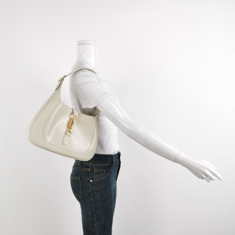Gucci Jackie Bag With Adjustable Strap Leather White Travel Bag