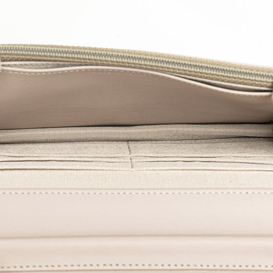 Tan Chanel Quilted Calfskin Stitched CC Wallet on Chain Crossbody Bag