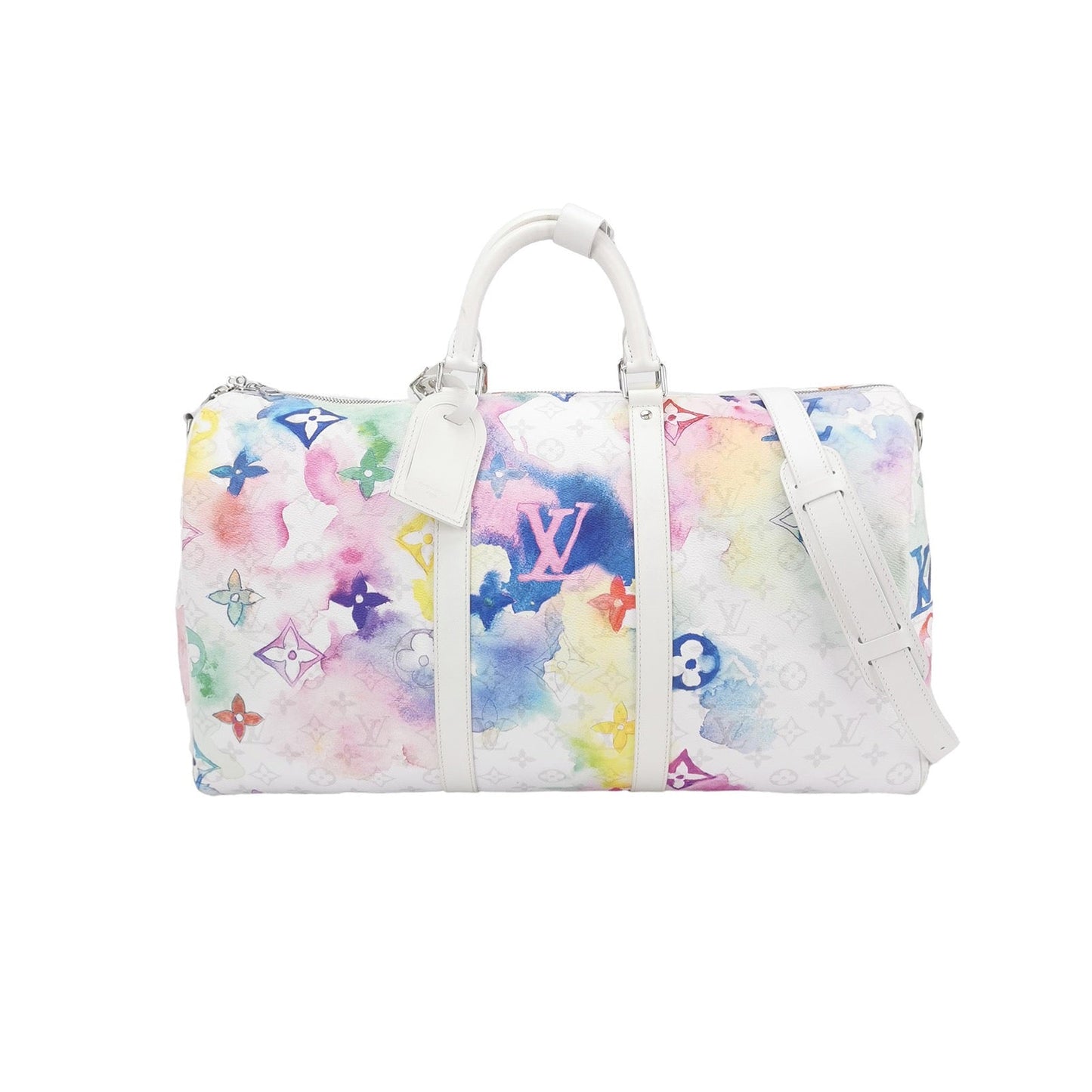Louis Vuitton Keepall 50 Watercolor White Travel Bag