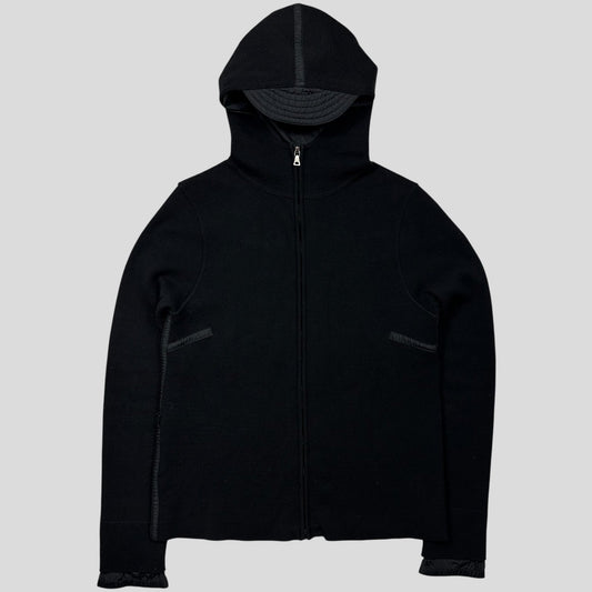 Prada Handbag Sport Ninja Hood Panel Tech Knit Cardigan Nylon
