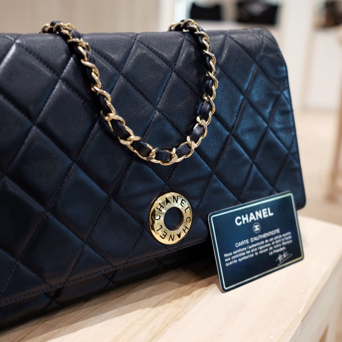 Chanel   flap bag (navy)