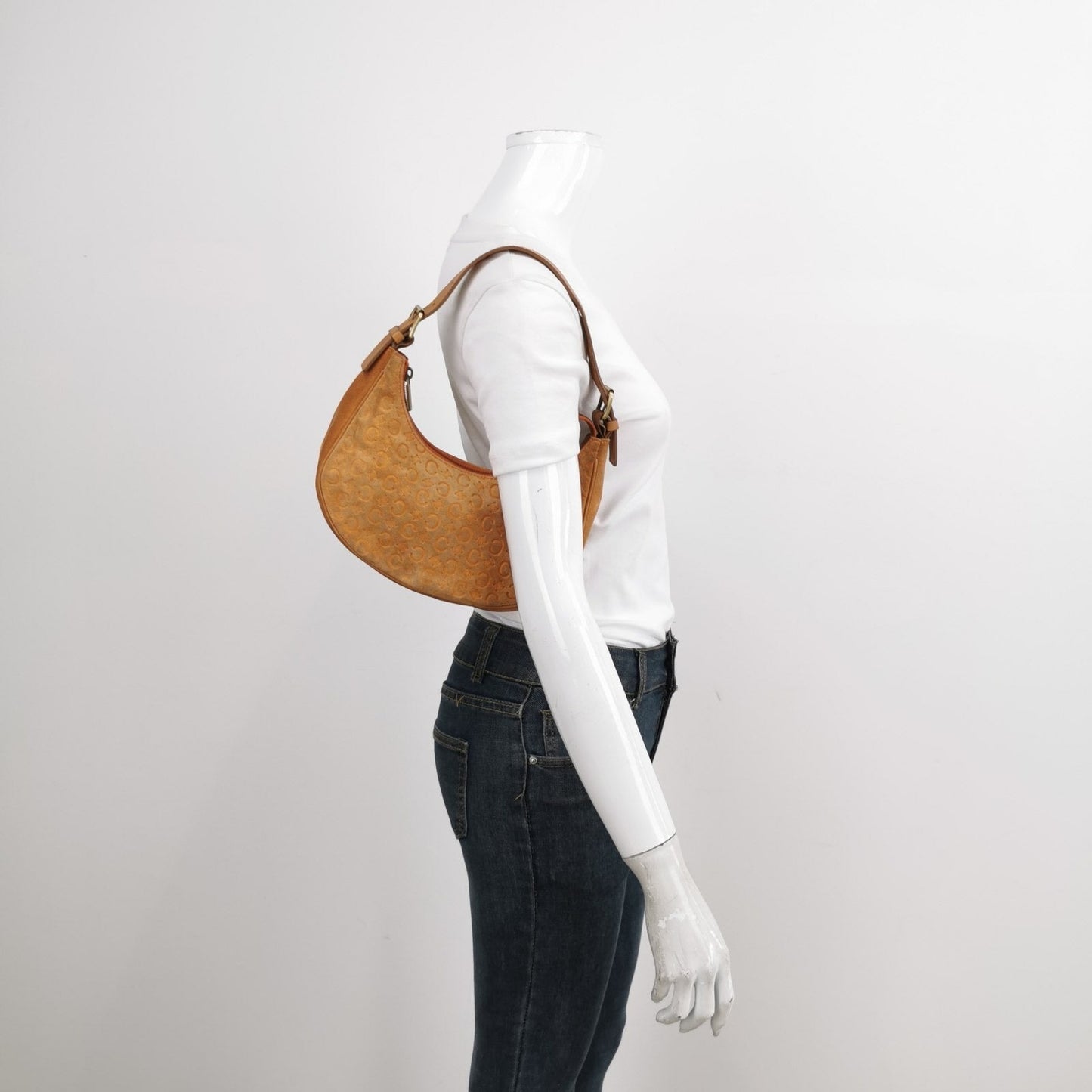 Celine Ava Hobo Pumpkin Camel Shoulder Bag Leather Suede Shoes
