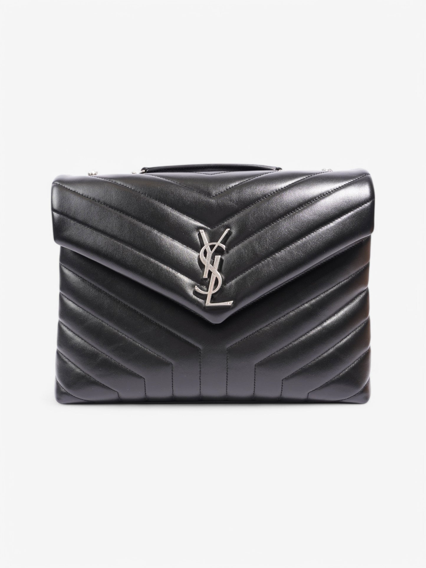 YSL Saint Laurent Lou Lou Crossbody Bag Leather Lambskin Black Lambskin Leather Large