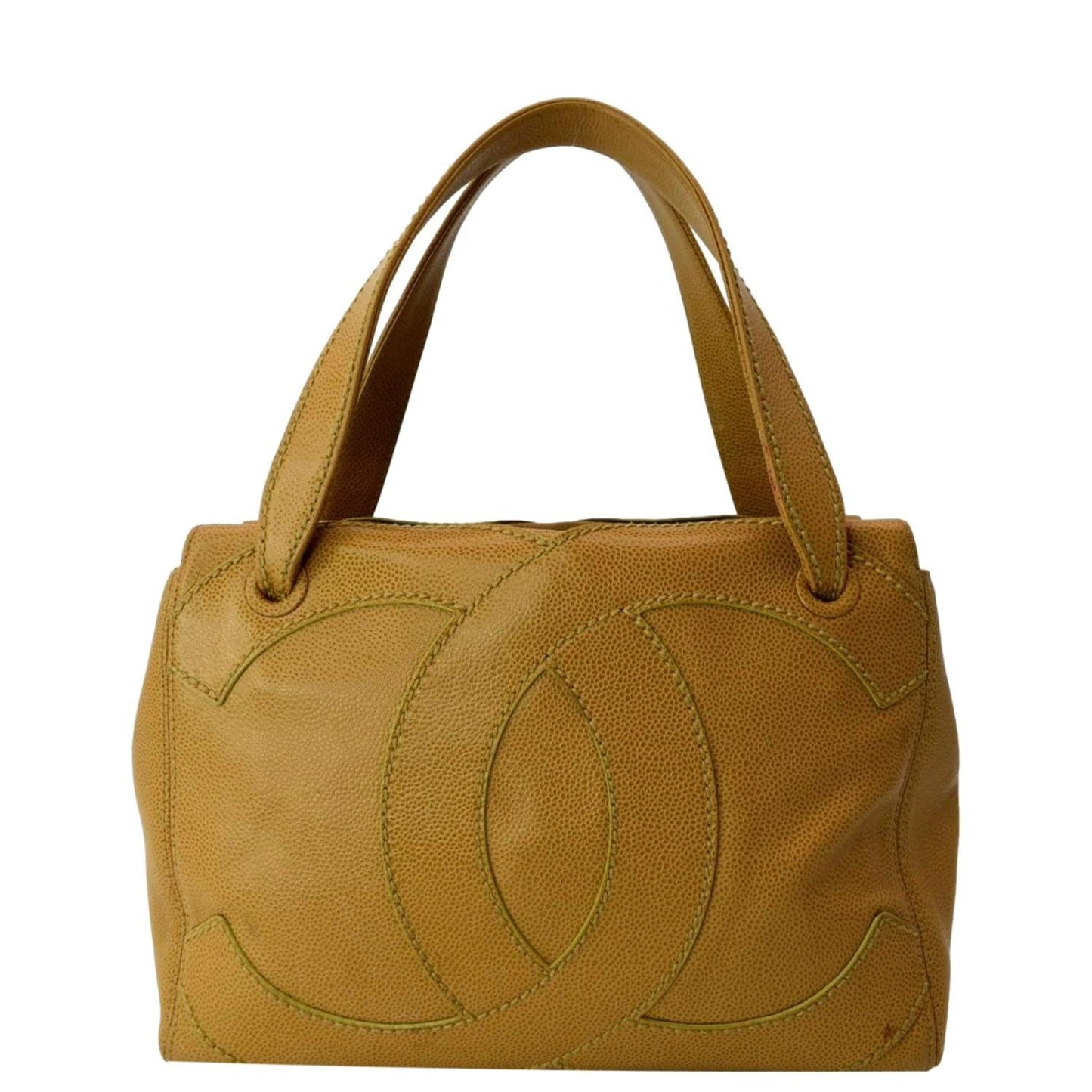 Chanel CC Wild Stitch Caviar Satchel Leather Travel Bag