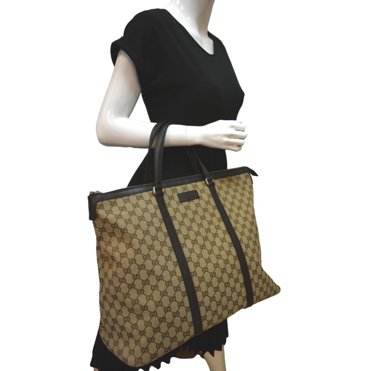 Gucci Tote Travel Bag Canvas Beige Tote Bag