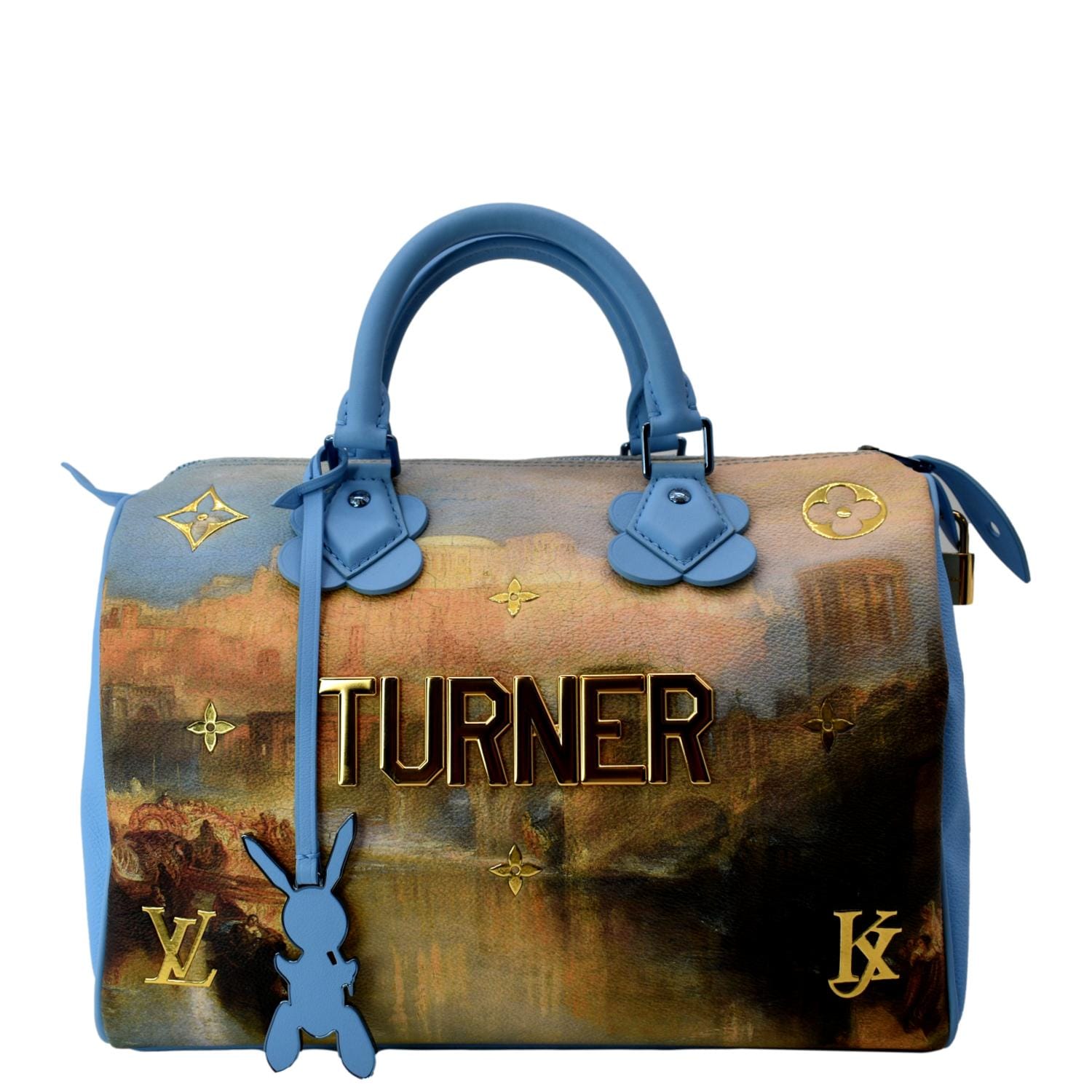Louis Jeff Koons Turner Speedy Printed Satchel Canvas Travel Bag