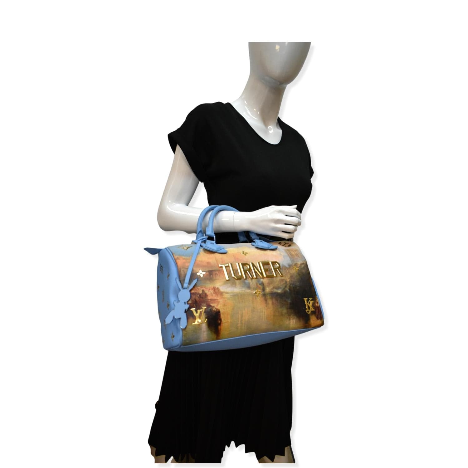 Louis Jeff Koons Turner Speedy Printed Satchel Canvas Travel Bag