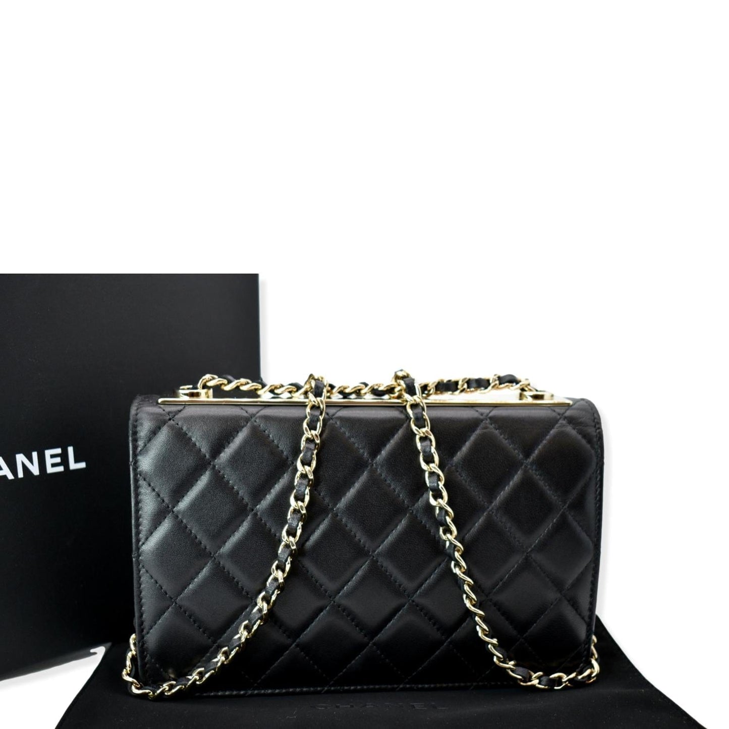 Chanel Trendy CC On Leather Lambskin Black Wallet Case On Chain