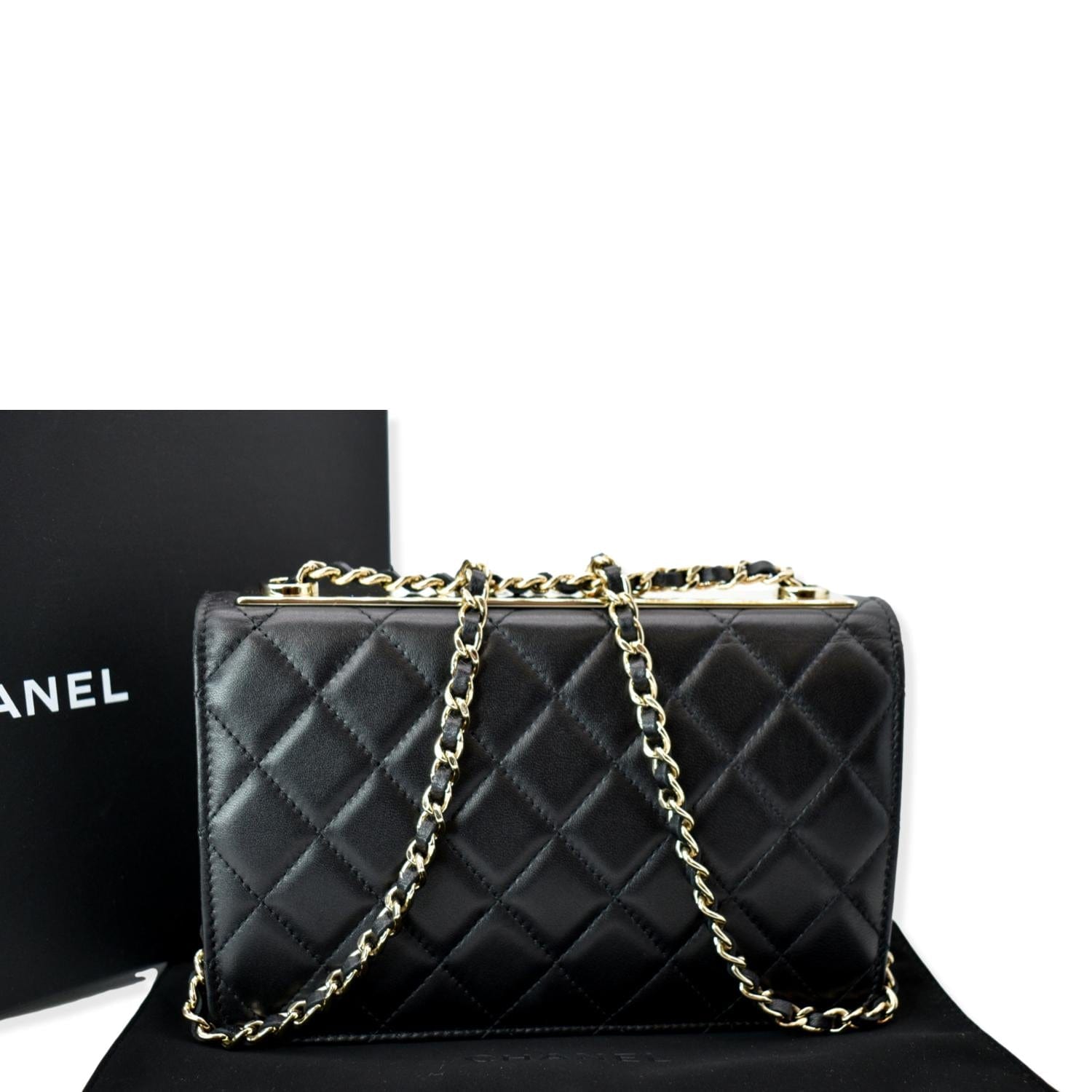 Chanel Trendy CC On Leather Lambskin Black Wallet Case On Chain