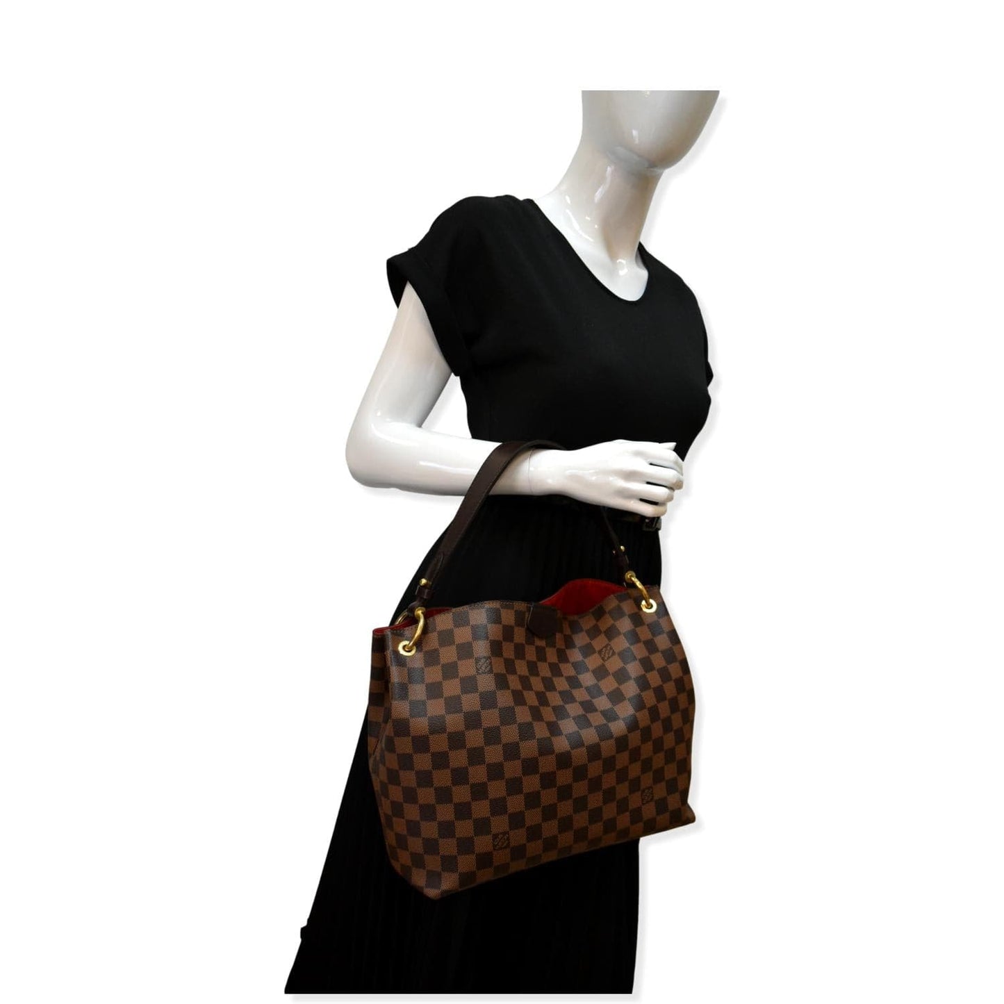 LV Louis Graceful Pm Damier Ebene Shoulder Brown Shoulder Bag