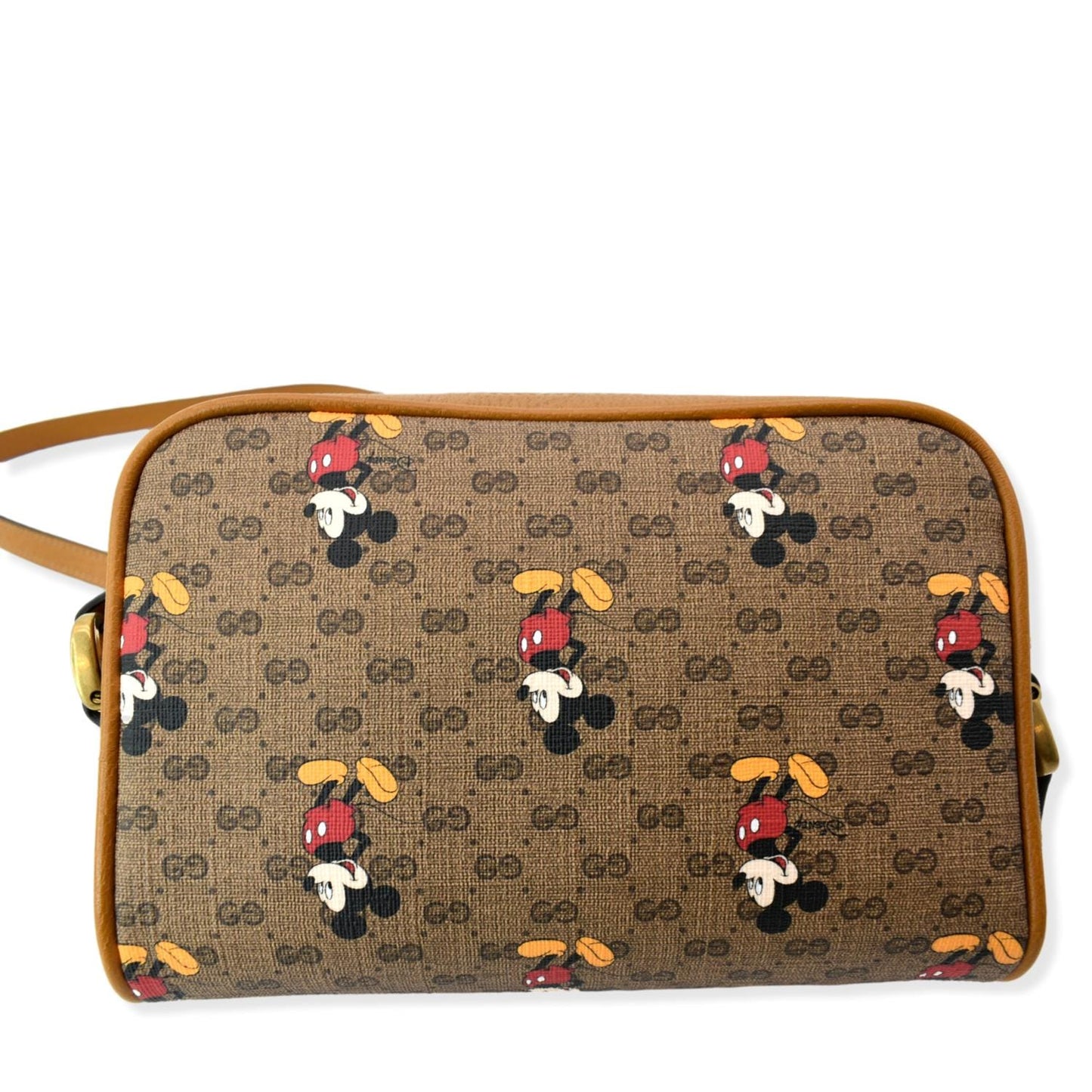 Gucci Disney Mickey Mo Supreme Coated Crossbody Bag Canvas Brown Disney 602536